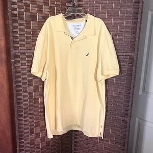 Nautica Men's Pale Yellow Short Sleeve Polo
